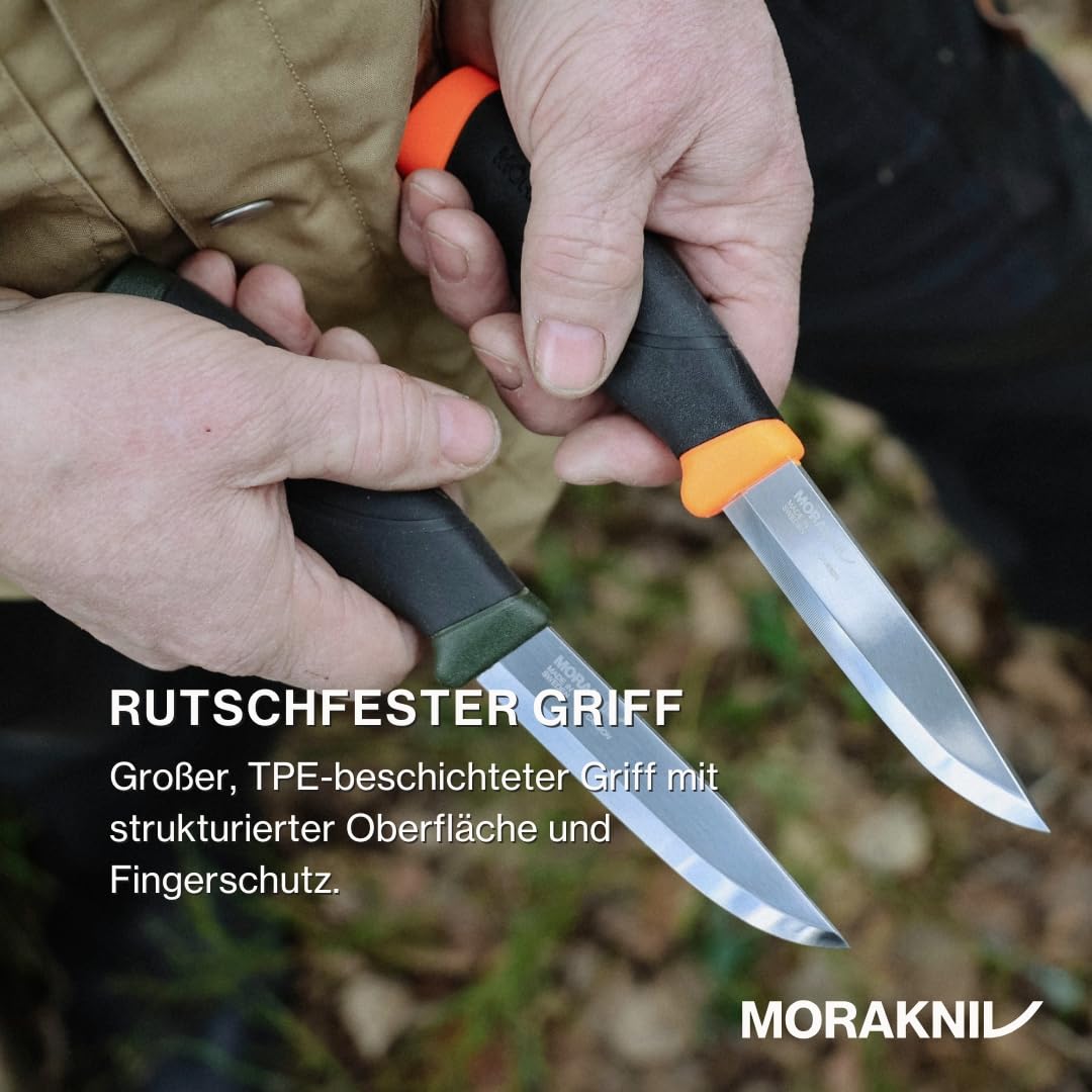 Morakniv Outdoor Messer mit Scheide - 2-Pack Grün/Orange - Mora Companion HeavyDuty C - 3,2 mm - Jagdmesser Feststehende Klinge aus Kohlenstoffstahl - Hergestellt in Schweden - Survival Messer