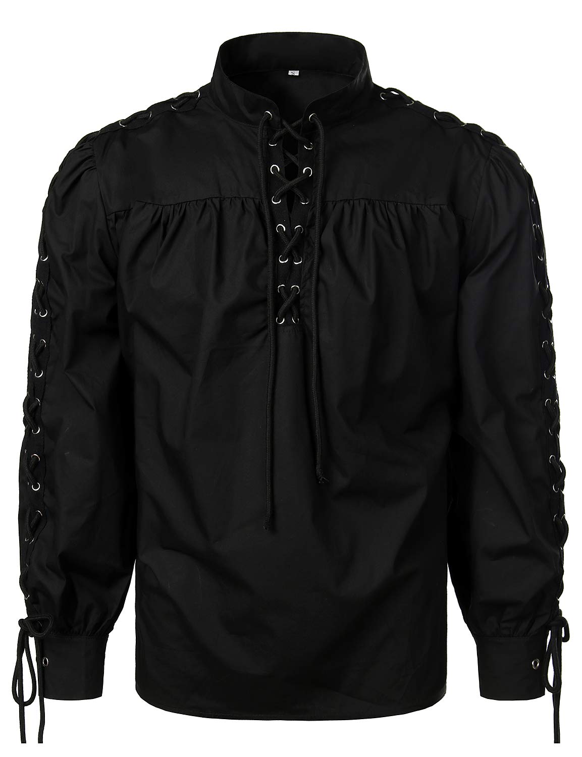 VATPAVEMens Bandage Renaissance Shirts Gothic Pirate Cosplay Costume Tops