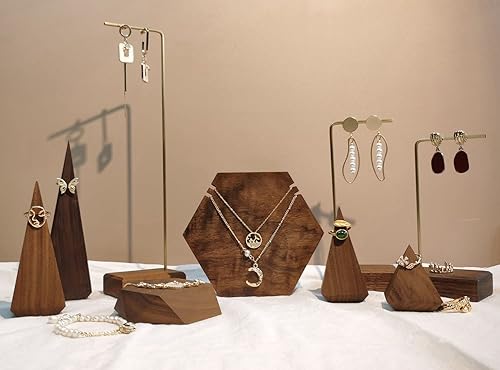 Miniatura 7 de GemeShou Wood necklace holder stand, Retail hanging necklace organizer, Walnut necklace display stands for selling, jewelry stand necklace