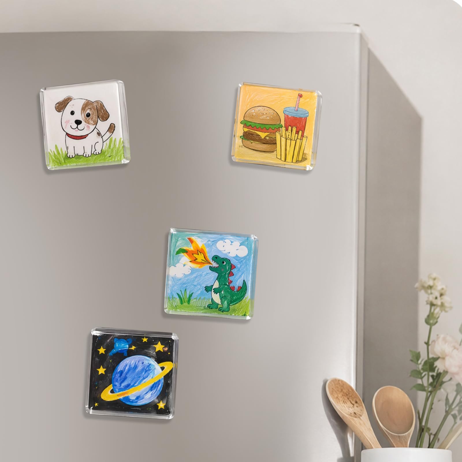 Kit zur Herstellung von Kühlschrankmagneten, 50 STK klare Acrylplatten