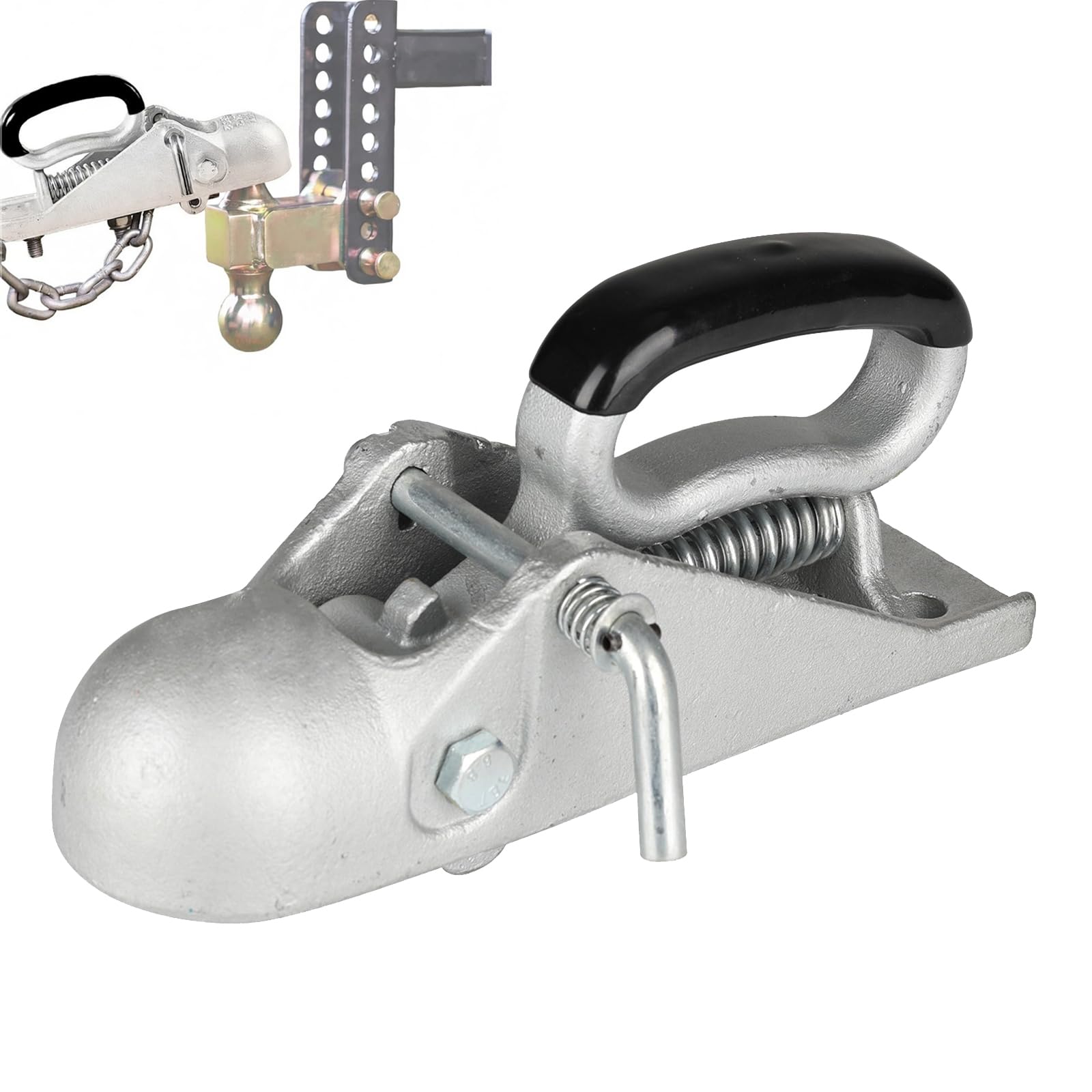 Zugmaul für Anhänger 50 mm, Zugkugelkupplung bis 2000 kg aus Gussstahl Einsteck Kupplung mit Vierkantaufnahme Höhe 70 mm Robustes Zugmaul für PKW, Anhänger & Caravan