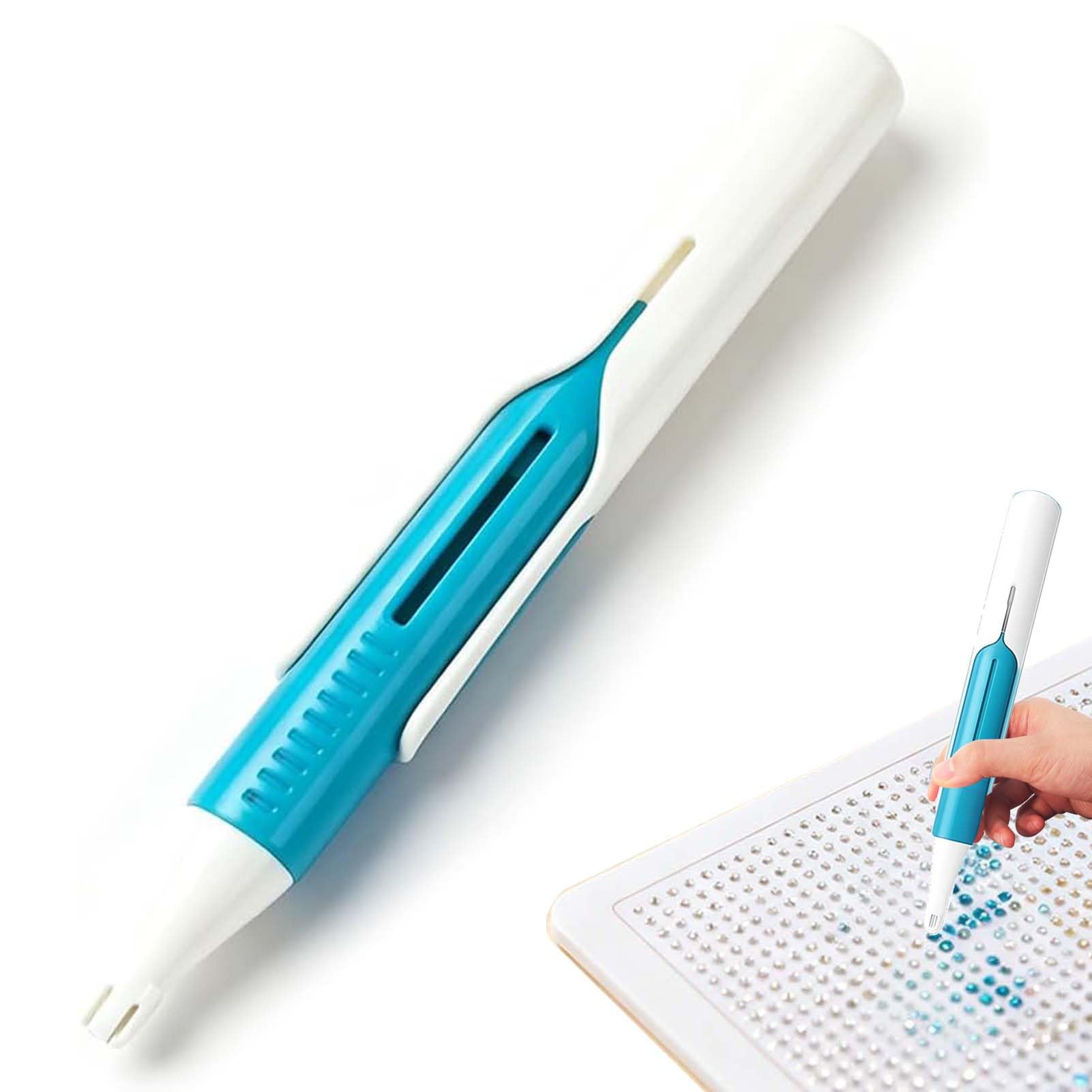 ZUICC Automatic Diamond Painting Bead Dispenser, Wax-Free Auto Bead Picker Tool, Diamond Art Painting Pen, Diamond Art Tools for DIY Art，Blue