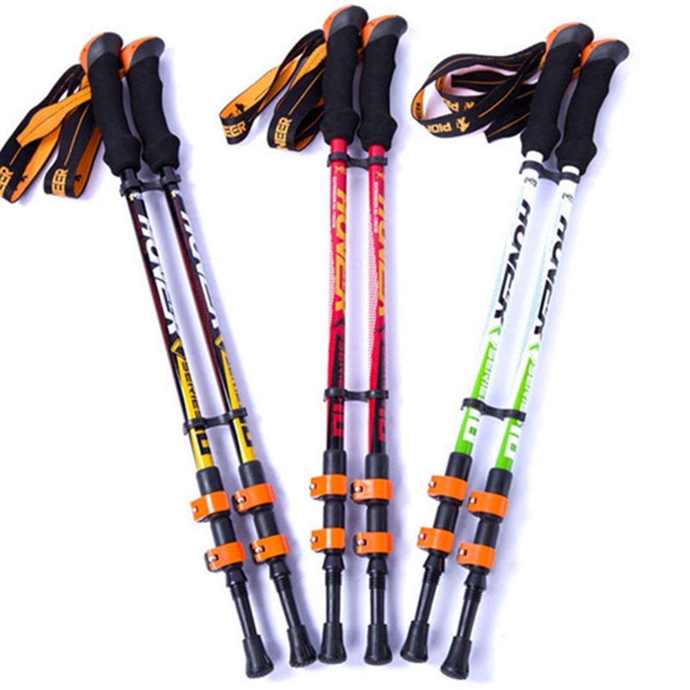 GSP Walking Poles 3 Sezioni 2 pz/Lotto Speed ​​Lock in Fibra di Carbonio Materiale Bastone da Passeggio Nordico Bastoncini da Trekking retrattili Canna con bag135cm Outdoor Lunghezza Regolabile