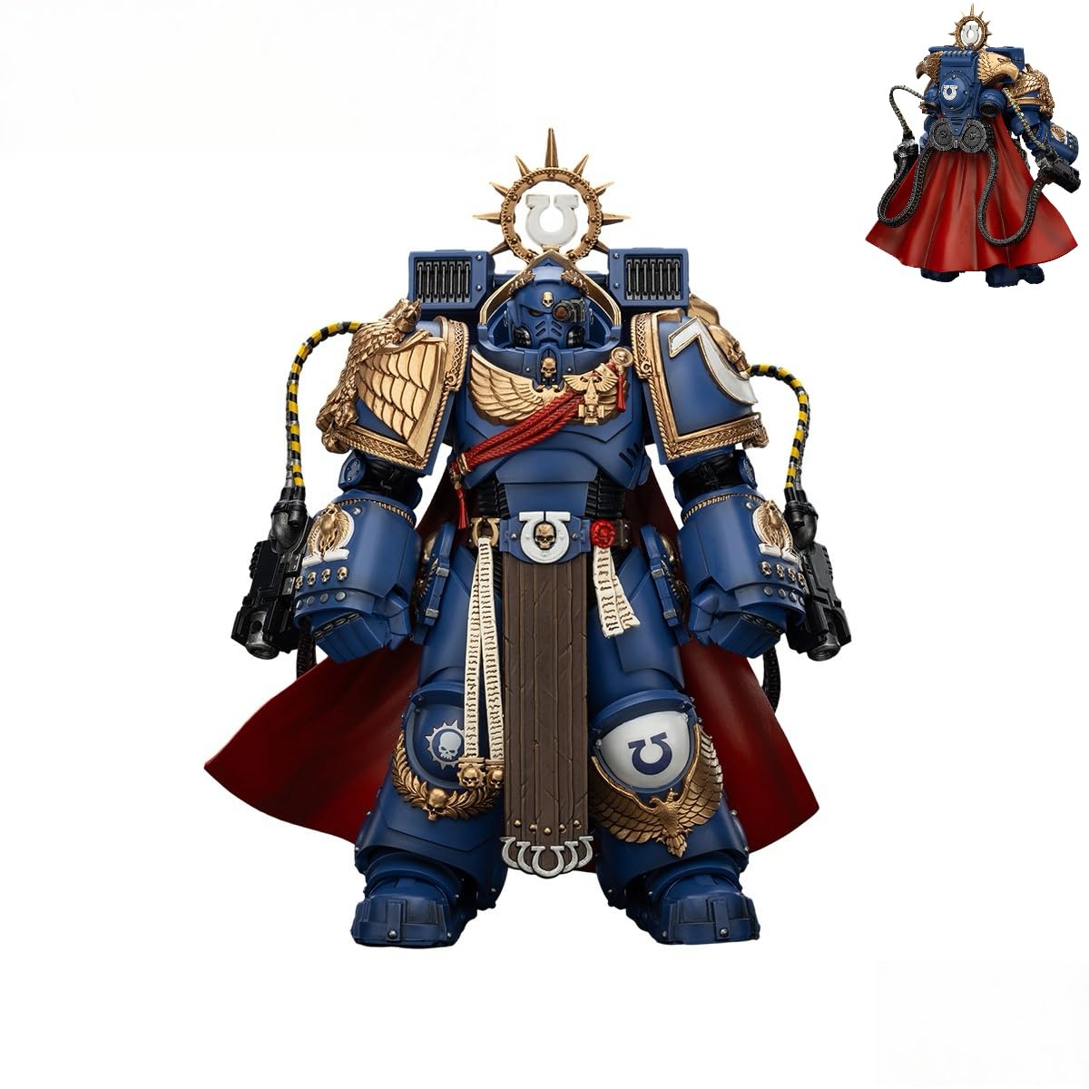 JOYTOY Warhammer 40K Ultramarines Marneus Calgar, Chapter Master with MKX Gravis Armour and Gauntlets of Ultramar 1/18 Scale highly detailed Action Figure Model Collectible for Birthdays