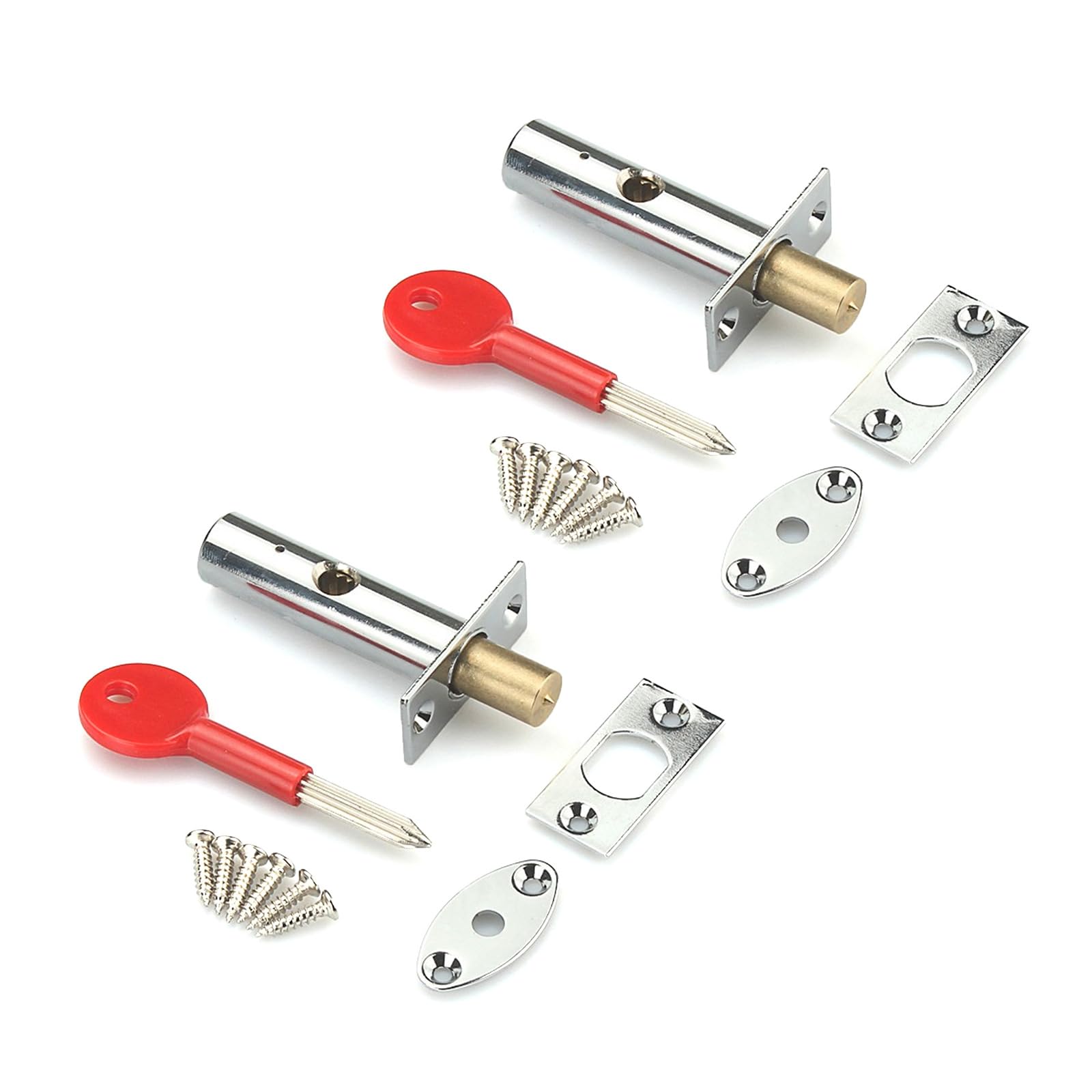 2Pcs Mortice Door Bolts with Star Concealed Mortise Door Pipe Tube Well Invisible for Mortice Bolts with Star