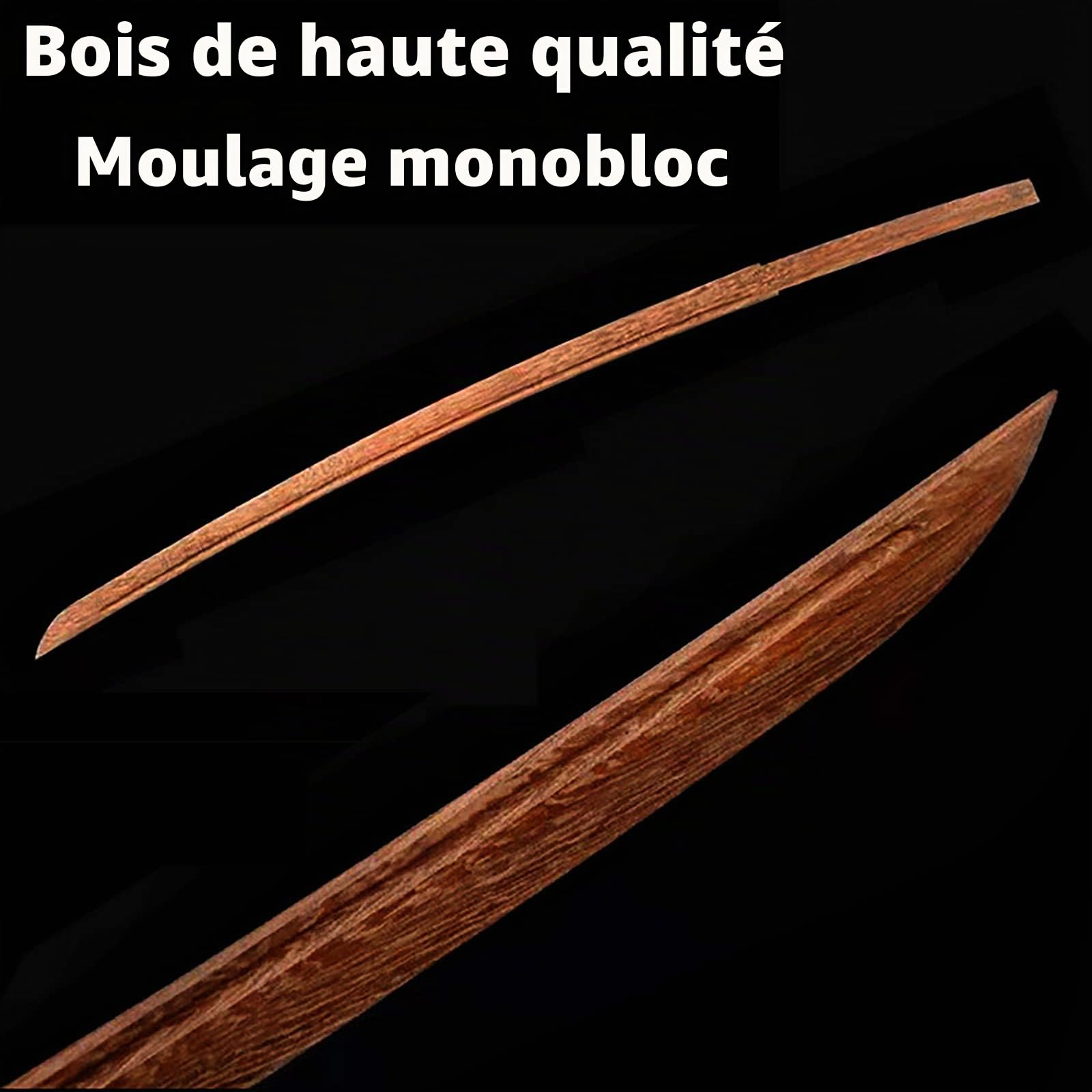Katana en Palissandre Naturel, épée de samouraï en Bois Faite à la Main avec Gaine, Bokken de 103 cm pour l'affichage, la Collection de Cosplay et l'entraînement au Kendo-I
