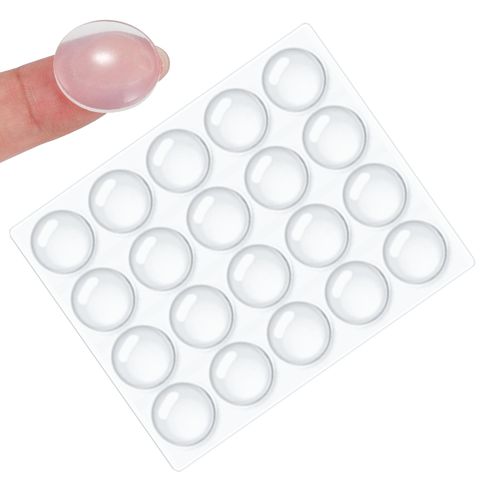 20 Pezzi Paracolpi Autoadesivi Trasparenti, HNR Gommini in Silicone per Ante, Cassetti, Mobili, Cucine e Protezione Pareti (20 x 4 mm)