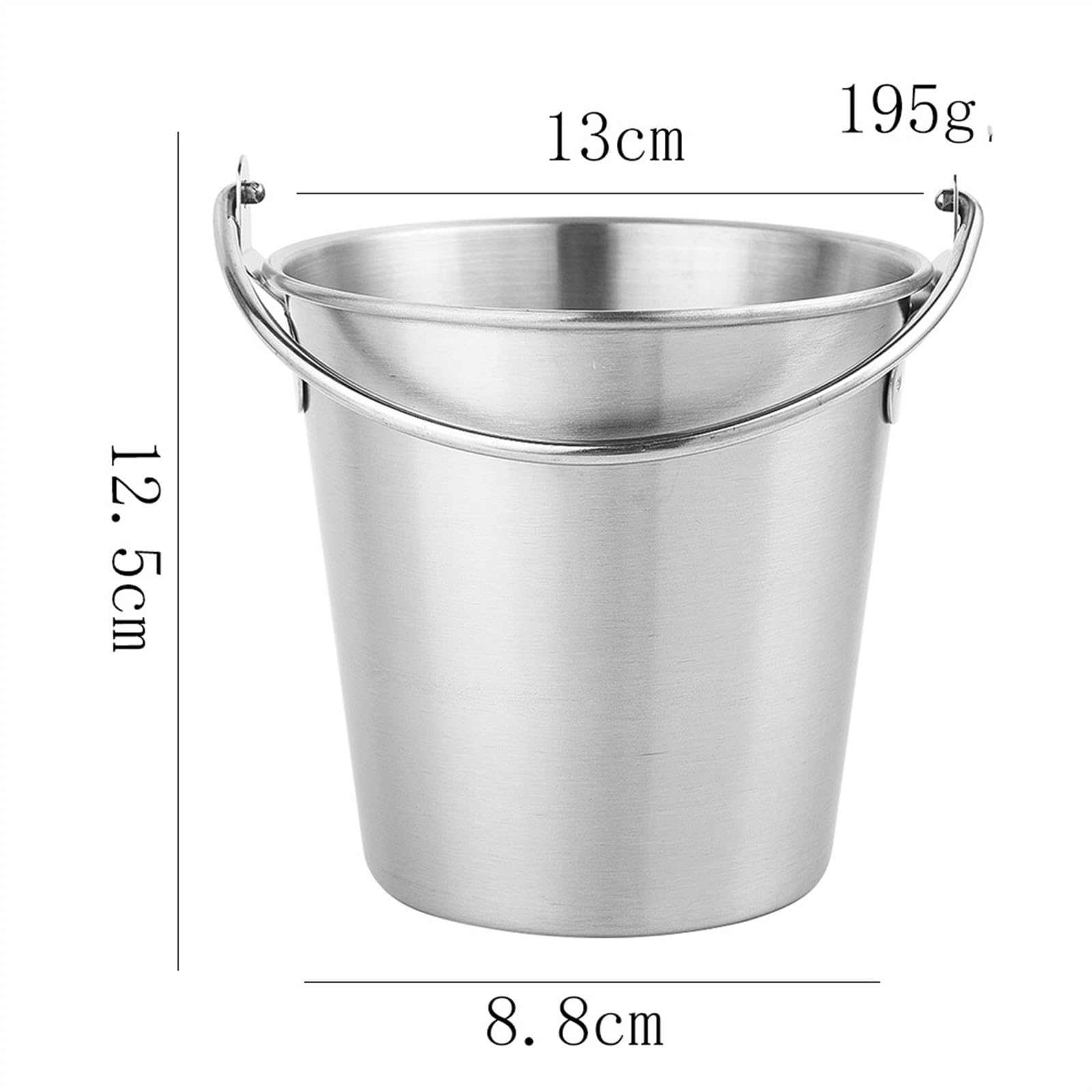 Cubiteras Mini cubo de hielo portátil de acero inoxidable Barra multifuncional KTV Snack Bucket Nuggets de pollo Patatas fritas Contenedor Vino Cerveza Cóctel Contenedor de enfriamiento Cubo de Hielo(