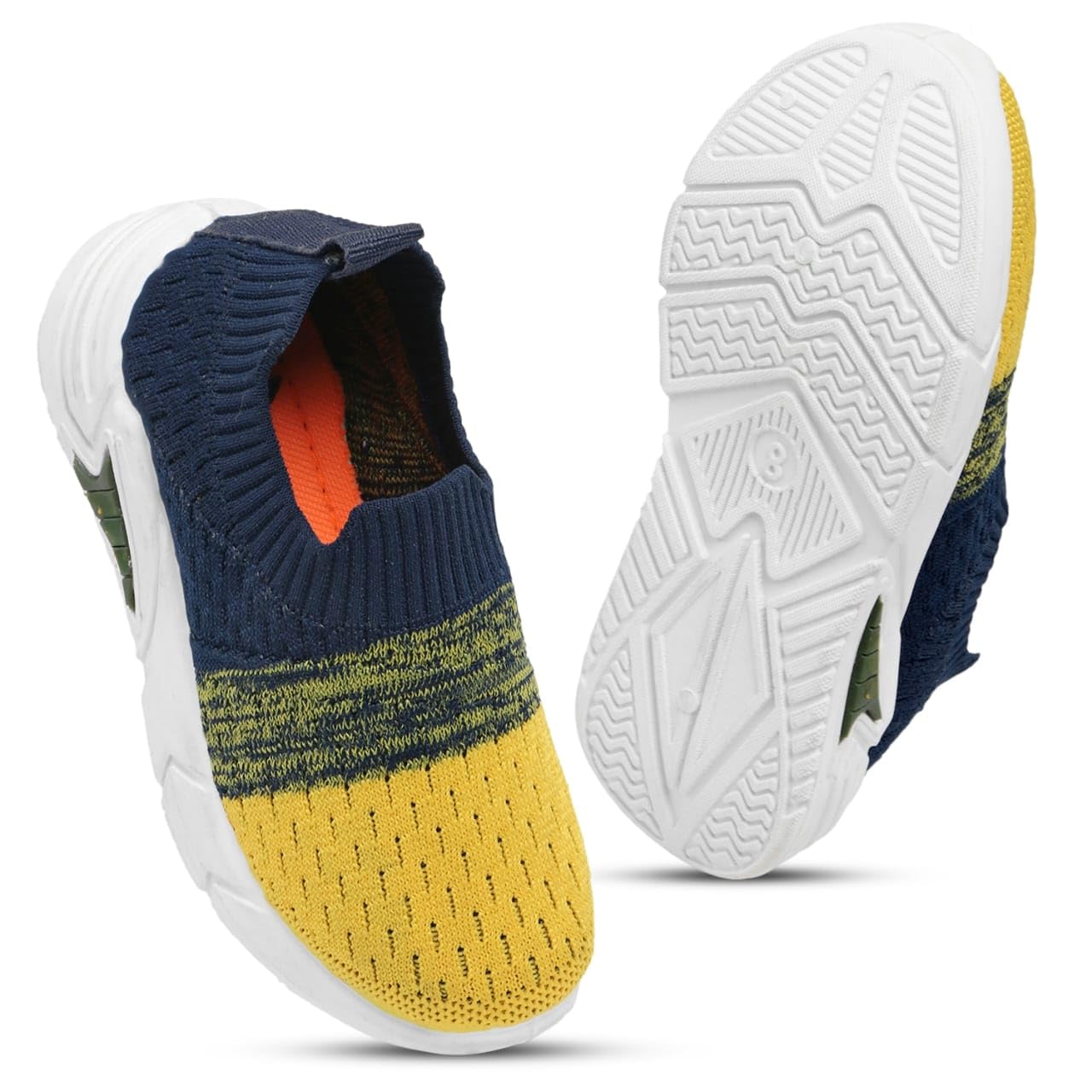 Blue PVC Sole Knitted Upper Shoes for Boys and Girls