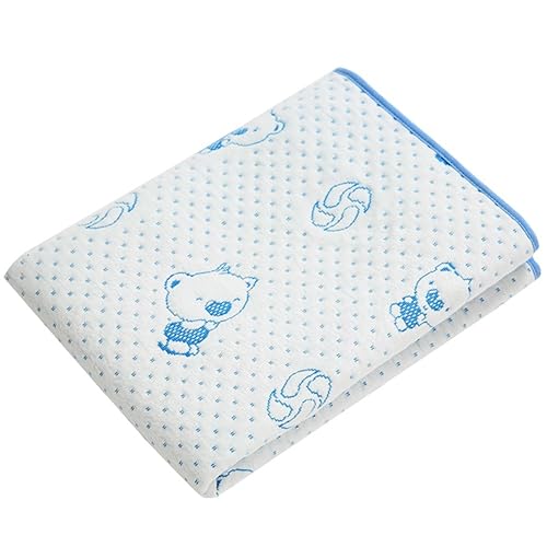 olizee 2unidades 195x 275 algodón transpirable absorbente orina impermeable cambiador para bebé Protector de colchón Pad Hoja lavable color azul Oso