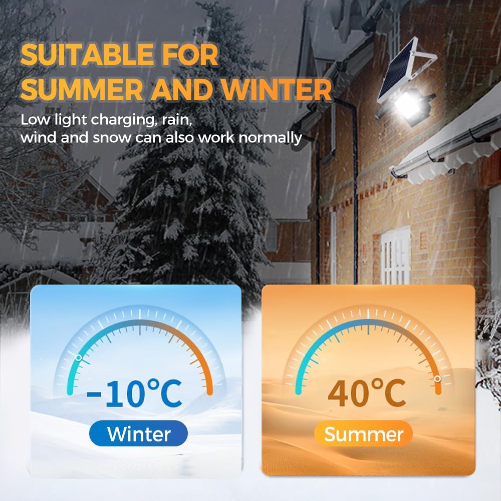 Solar Street Lights Outdoor, IP65 Waterproof, Solar Lights Outdoor with Motion Sensor and Remote Control, LED Flood Light Spotlight for Outside, Patio, Porch (300W)