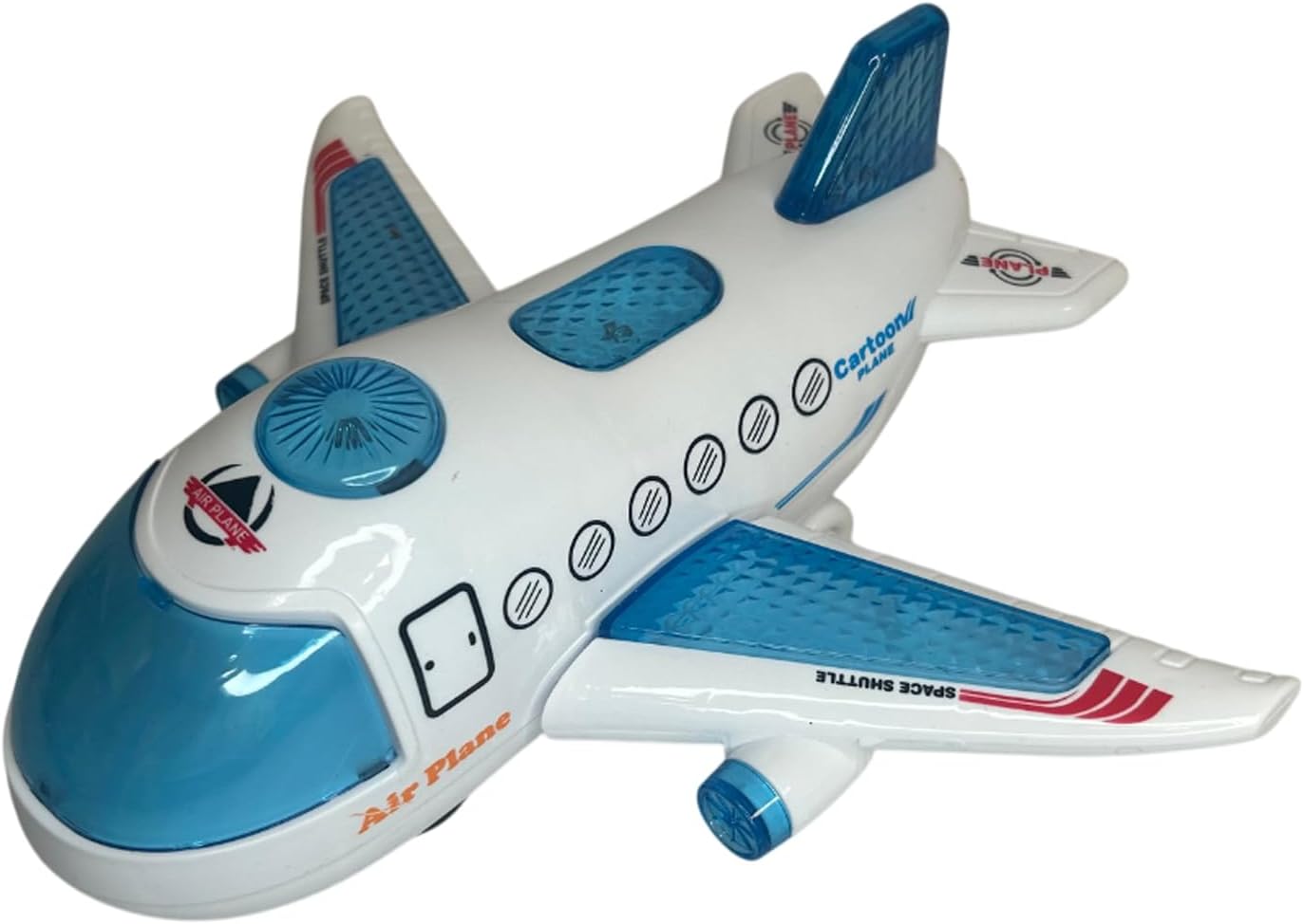 Generico Plane Toy with Lights Sounds and Movement Mystery Bump & Go Airplane Jumbo Jet Toy with Motion with Lights and Sounds Plane Large Bright Aircraft (B)
