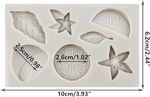 Miniatura 2 de MINFEIDMS Mini moldes de fondant de limón, flor de fruta de verano, molde de silicona para caramelo de chocolate, molde de rodajas de limón para