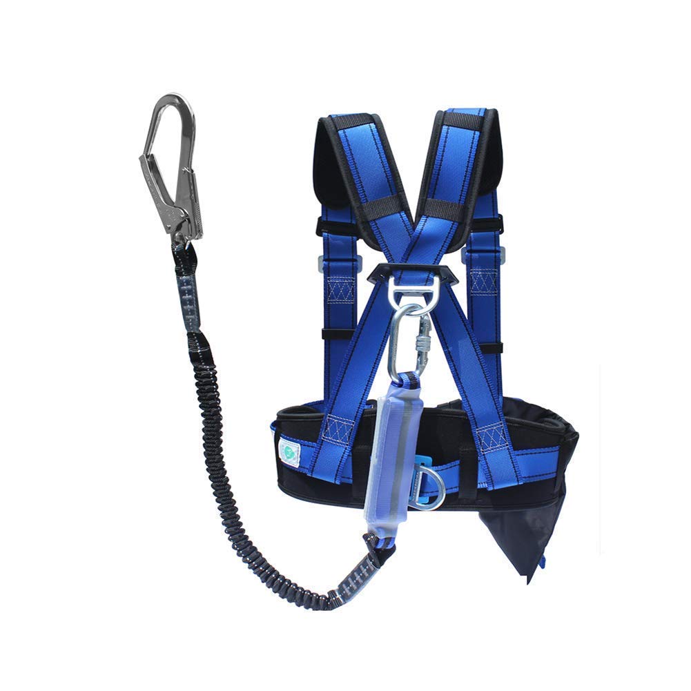 SwaYve Cinturón de Seguridad para Trabajos Aéreos, Kit de Arnés de Seguridad, Kit de Protección Contra Caídas, Cuerda de Rescate, Arnés de Escalada Al Aire Libre, Cinturón de Seguridad para Trabajar,