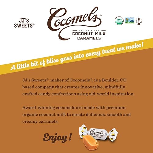 Miniatura 7 de Cocomels Caramelos de leche de coco con azúcar de coco, dulces orgánicos, sin lácteos, sin azúcar, veganos, sin gluten, sin OMG, sin azúcar de caña,