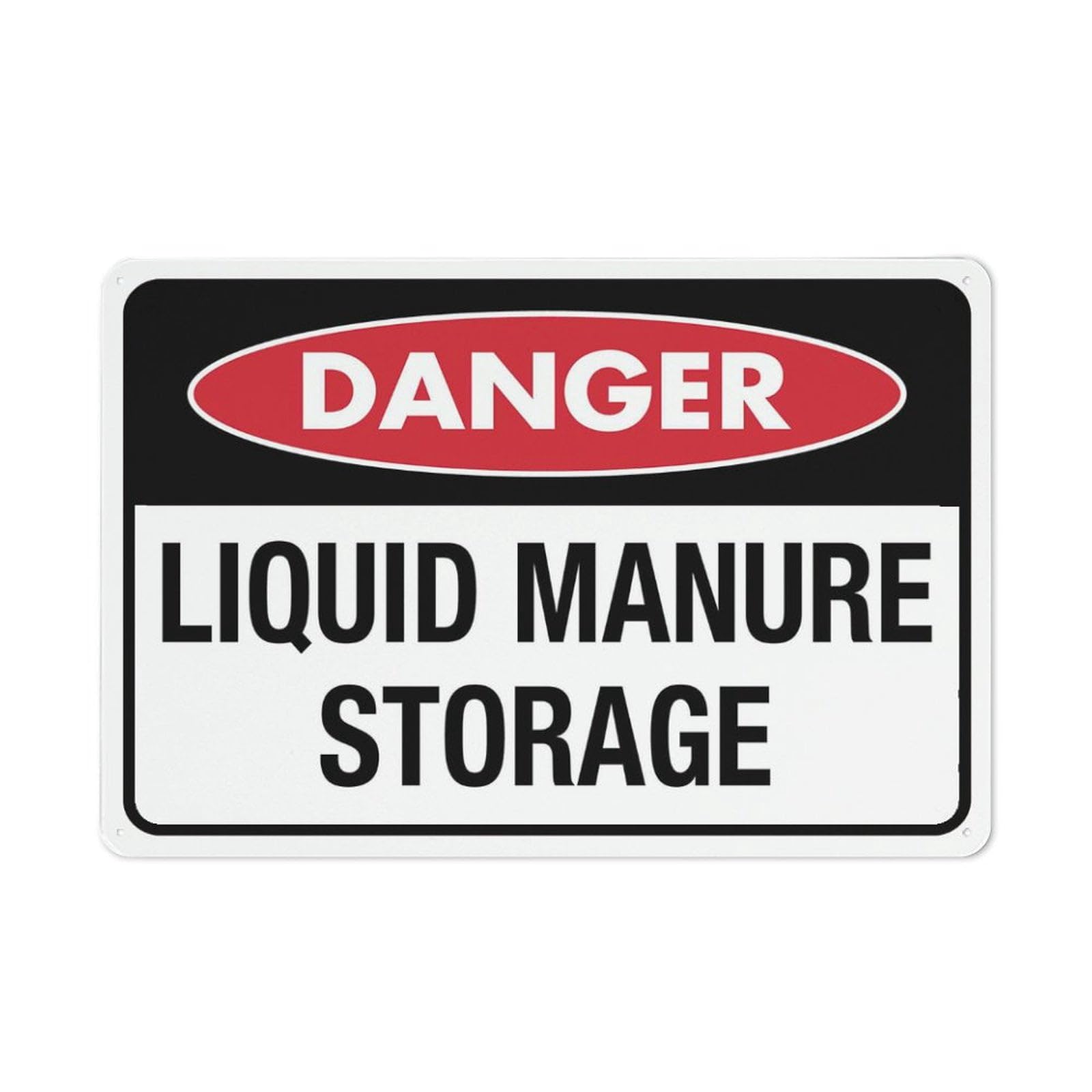 Danger Liquid Manure Storage 8"x12" Aluminum Sign - For Garden/Yard (Wall Decor)