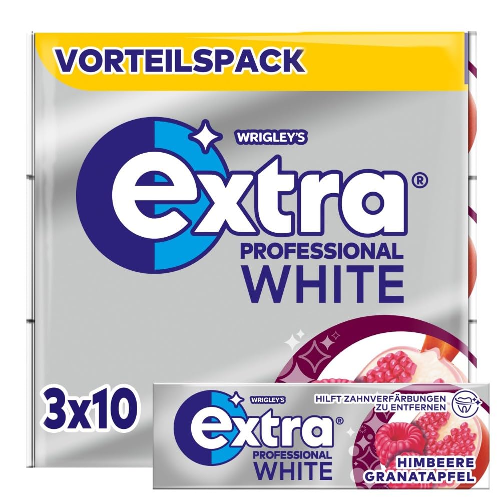 Extra Professional White Himbeere Granatapfel Kaugummi Zuckerfrei 20x30