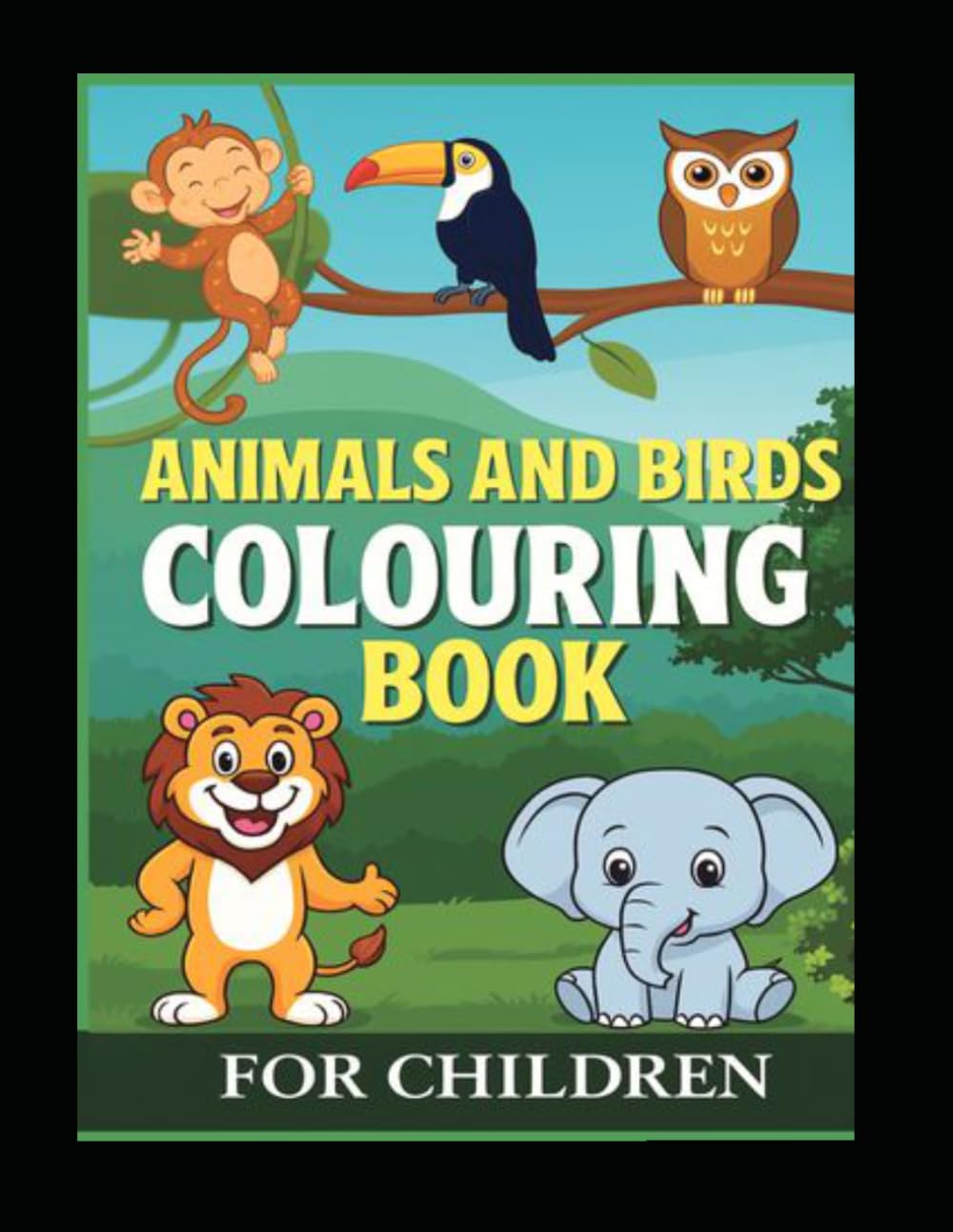 Animal and Bird Coloring Book for Kids Ages 3–8: Fun & Educational Coloring Book with Easy Cute Animals and Birds
