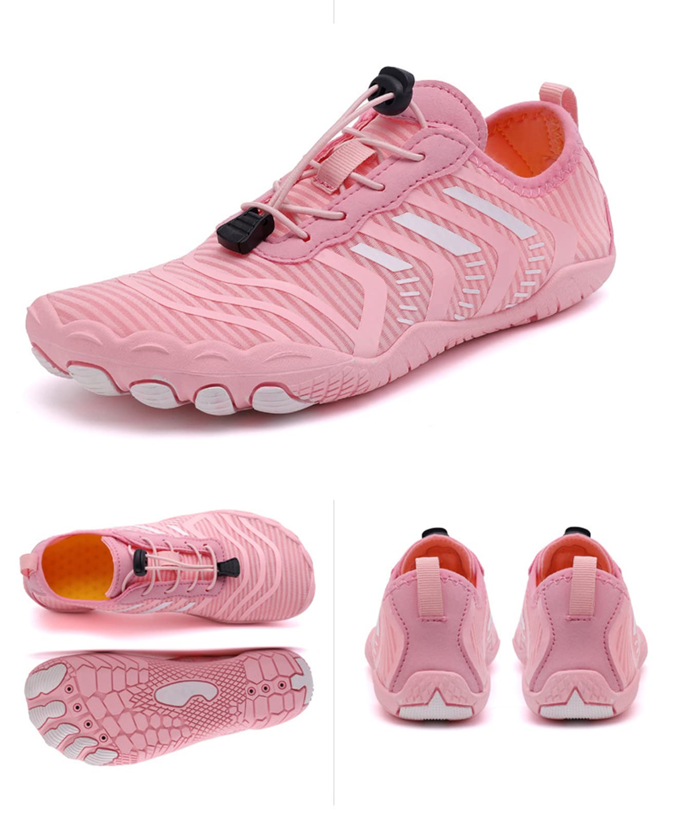 Zapatos Acuáticos Descalzos Zapatos Acuáticos De Secado Rápido para Mujeres Zapatos Acuáticos Neutros Zapatos De Baño para Hombres, Playa, Buceo, Surf, Remo(44 EU, Pink)