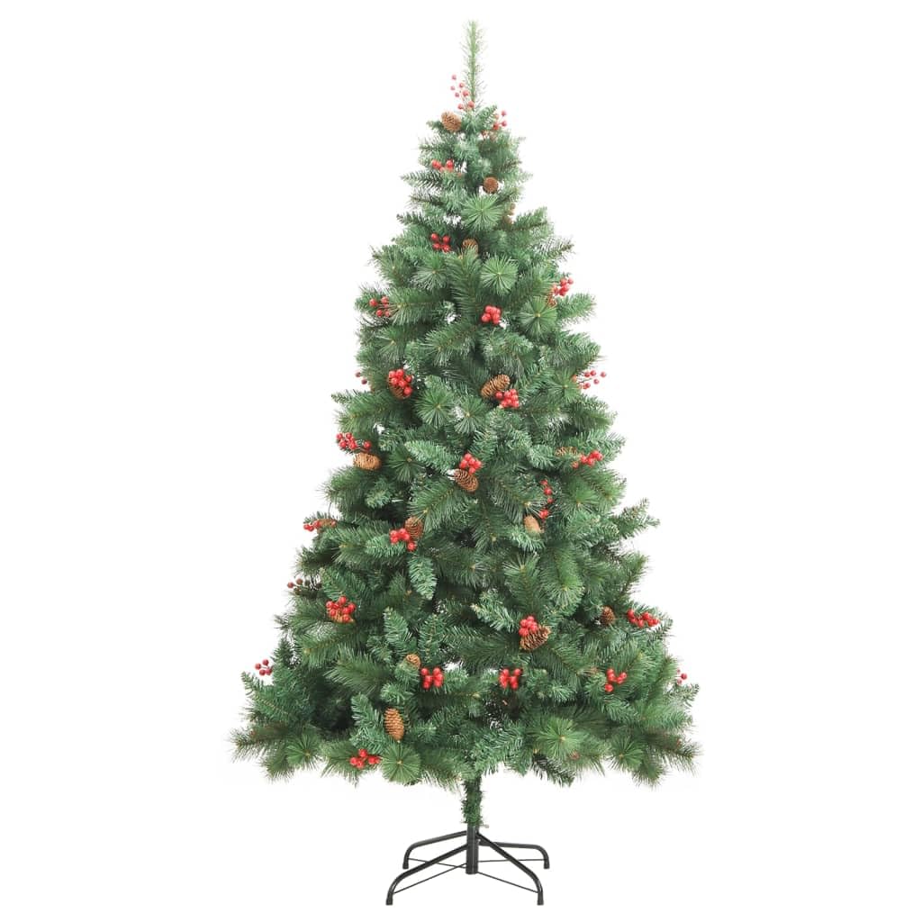 Sztuczna choinka z zawiasami szyszki i jagody 240 cm