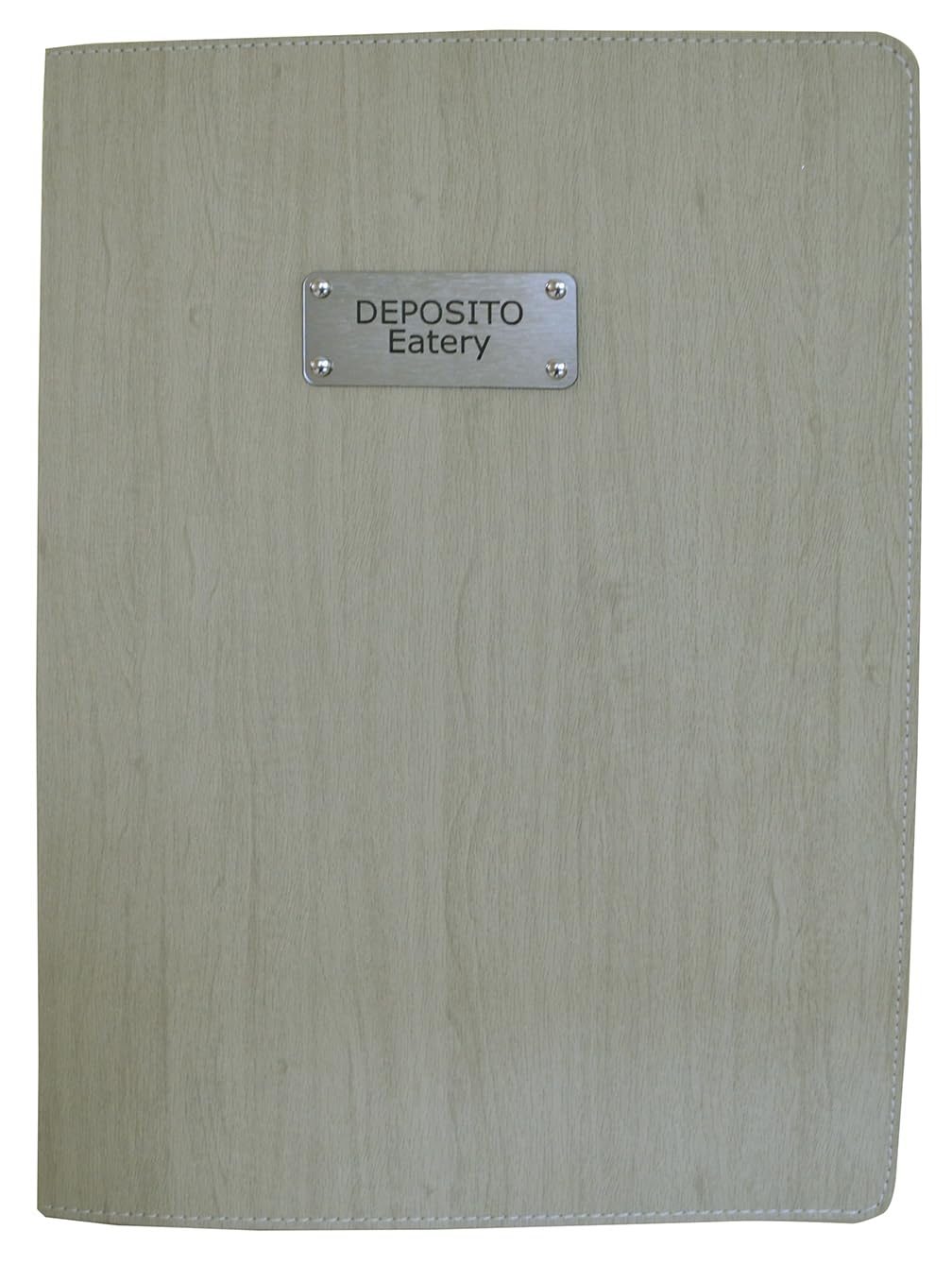 oggettando Juego de 8 unidades Menú Personalizable A4 Restaurante Pub Self Service Bar Cervecería Moderna. Piel sintética de calidad (Efecto Madera Gris)