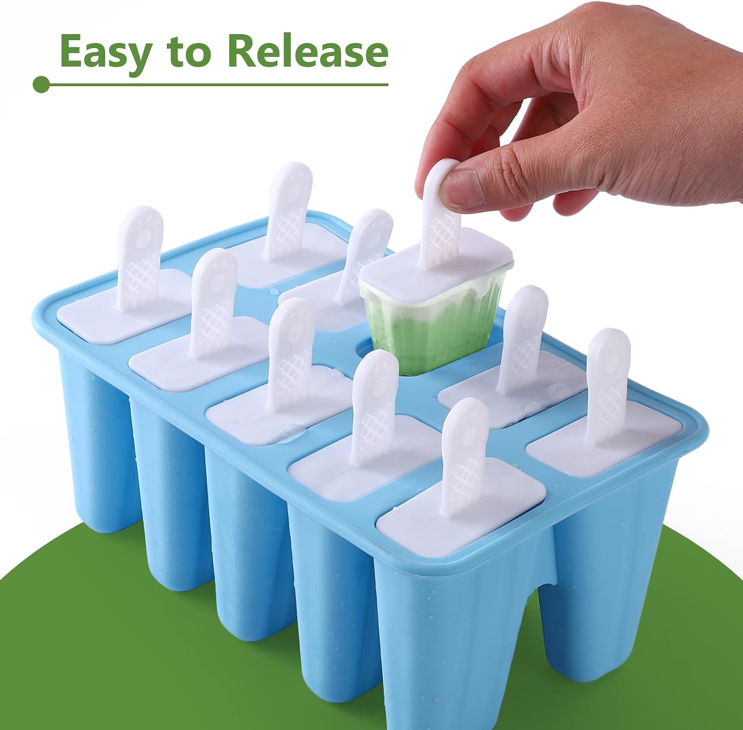 10-Count Popsicle Mold with 200 Sticks, 200 Bags, 10 Reusable Sticks