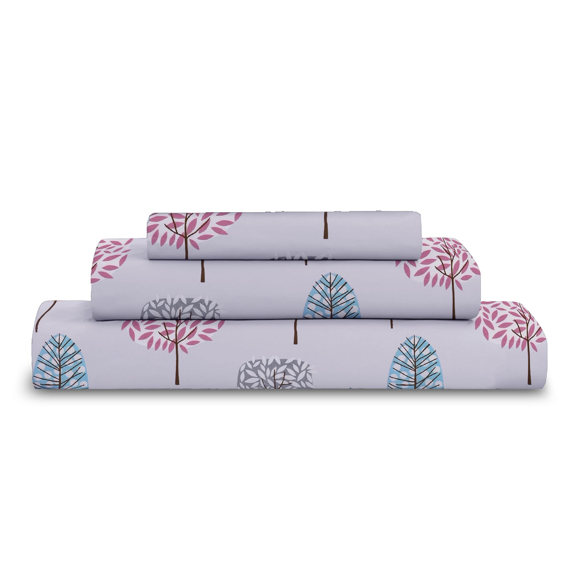 RAYBedding 3PC Floral Printed Bed Sheet Set Single Size – Soft Luxury Printed Bedding Set with Fitted Sheet, Flat Sheet & Pillowcase – Deep Pocket Single Bed Sheets — image 1