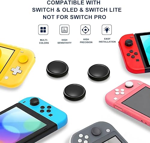 Miniatura 6 de Ferkurn Joystick Replacement Cap Thumb Grip Compatible with Switch Joycon Switch OLED& Lite, Joycon Grip Button Stick Cover Controller 3D Analog