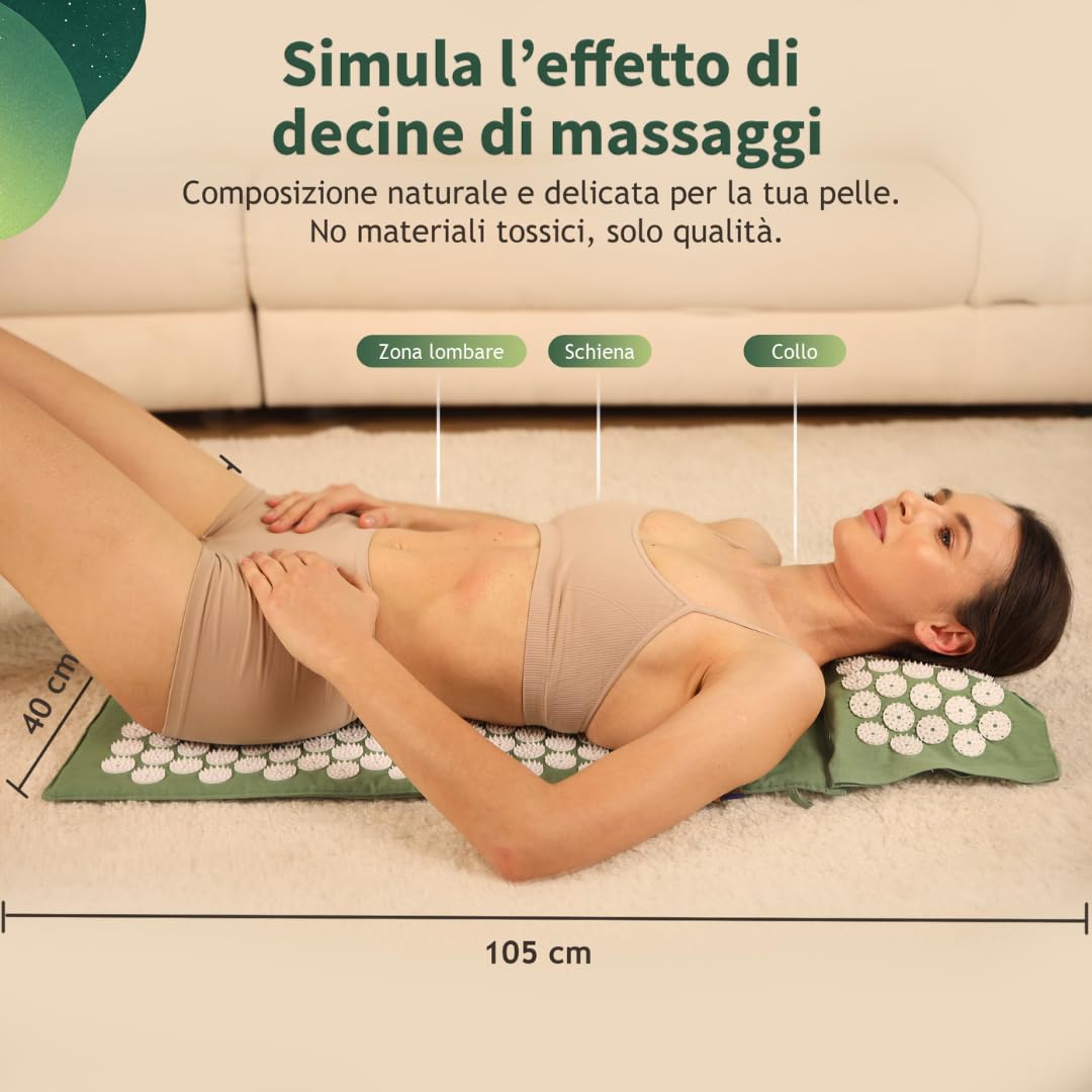 Thermo MYSA Duo - Tappetino Agopressione Originale con Cuscino Termico – Agopressione per Schiena e Collo, Fiori a 33 Punte, Rilassamento Totale, Design Svedese