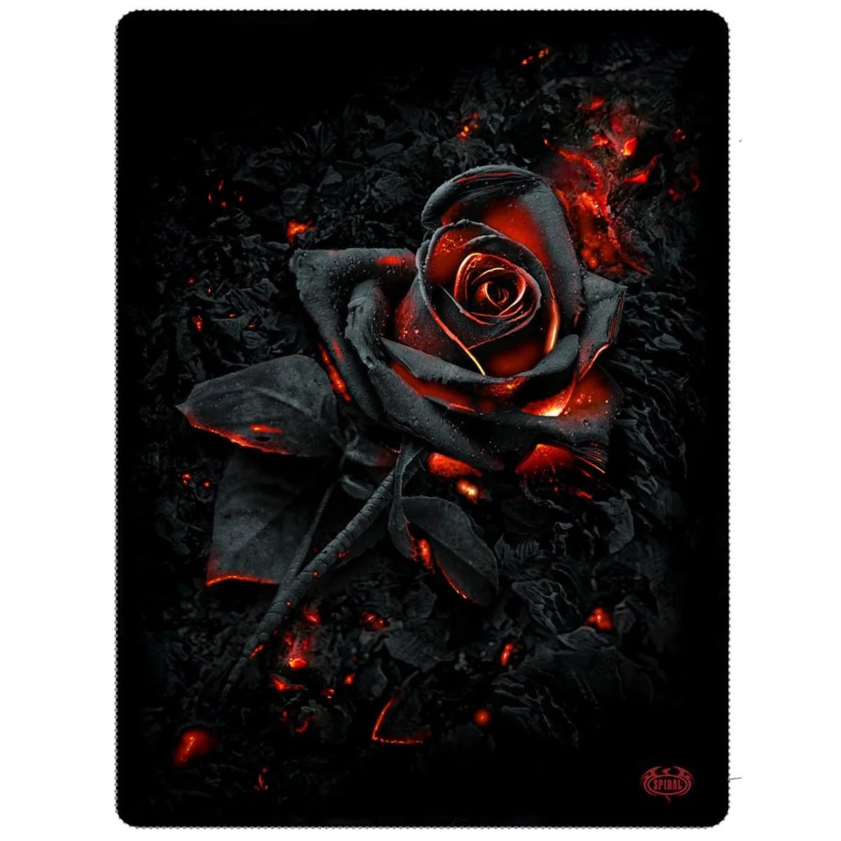 Manta Spiral Burnt Rose 100% Poliéster, Color Negro – Estilo Gótico Y Rockero, Diseño Exclusivo De EMP