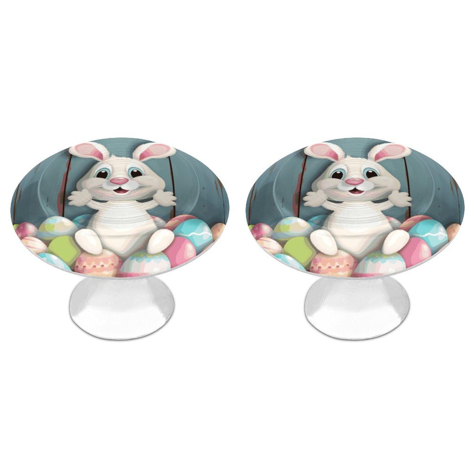 BTCOWZRV Happy Easter Eggs Bunny Tail 2 Pack Cabinet Knobs Drawer Pulls