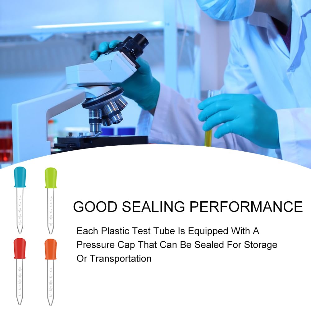 9pcs Plastic Pipettes Kids 5ml Test Tubes Stand - United Kingdom