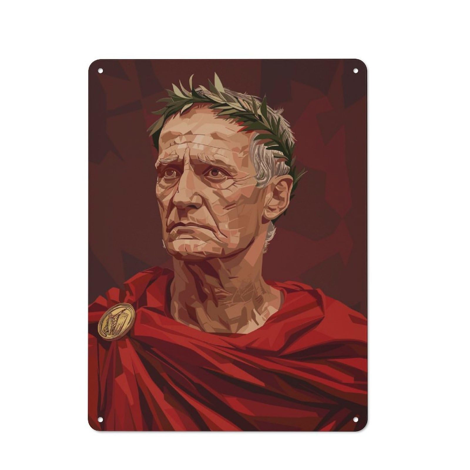 Junmoney Emperor Cicero Portrait Metal Sign 40X30cm With For Workshop Wall, Rustic Decor, For Collectors Decorating Workshops And Hobby Rooms