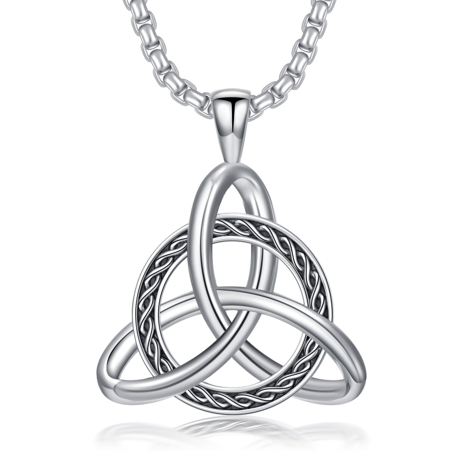 Celtic Claggagh Necklace S925 Sterling Silver Celtic Knot Pendant for Men Women Anniversary Birthday Christmas Gifts for Women Men
