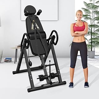 84 Acres FITNESS Pro - 300 lbs Weight Capacity Folding Inversion Therapy Massage Table Bed Chair Bench, This Portable Stretcher Machine is a good exercise to Relief Neck and Back Pain. This Equipment Made with Heavy Duty Metal, Easy Fold, Prefect Training at Home. With Iron Bar Easy to Adjust Height, Large Pad to Support Neck, Body and Foot. Natural Weights Gravity Force to Swing and Traction to Stretch your Spain and Lumbar.
