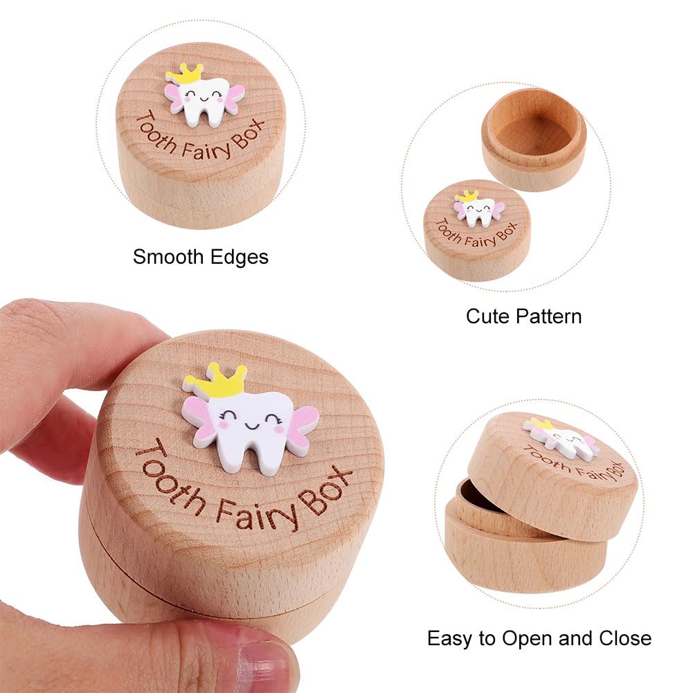 Mikiuly Tooth Fairy Box,1 pcs Tooth Box with 1 pcs Tooth Fairy Bag,Teeth Pouch Holder for Girl,A Beautiful Gift Tooth Keepsake Boxes for Storing Baby's Dropped Baby Teeth - Image 3