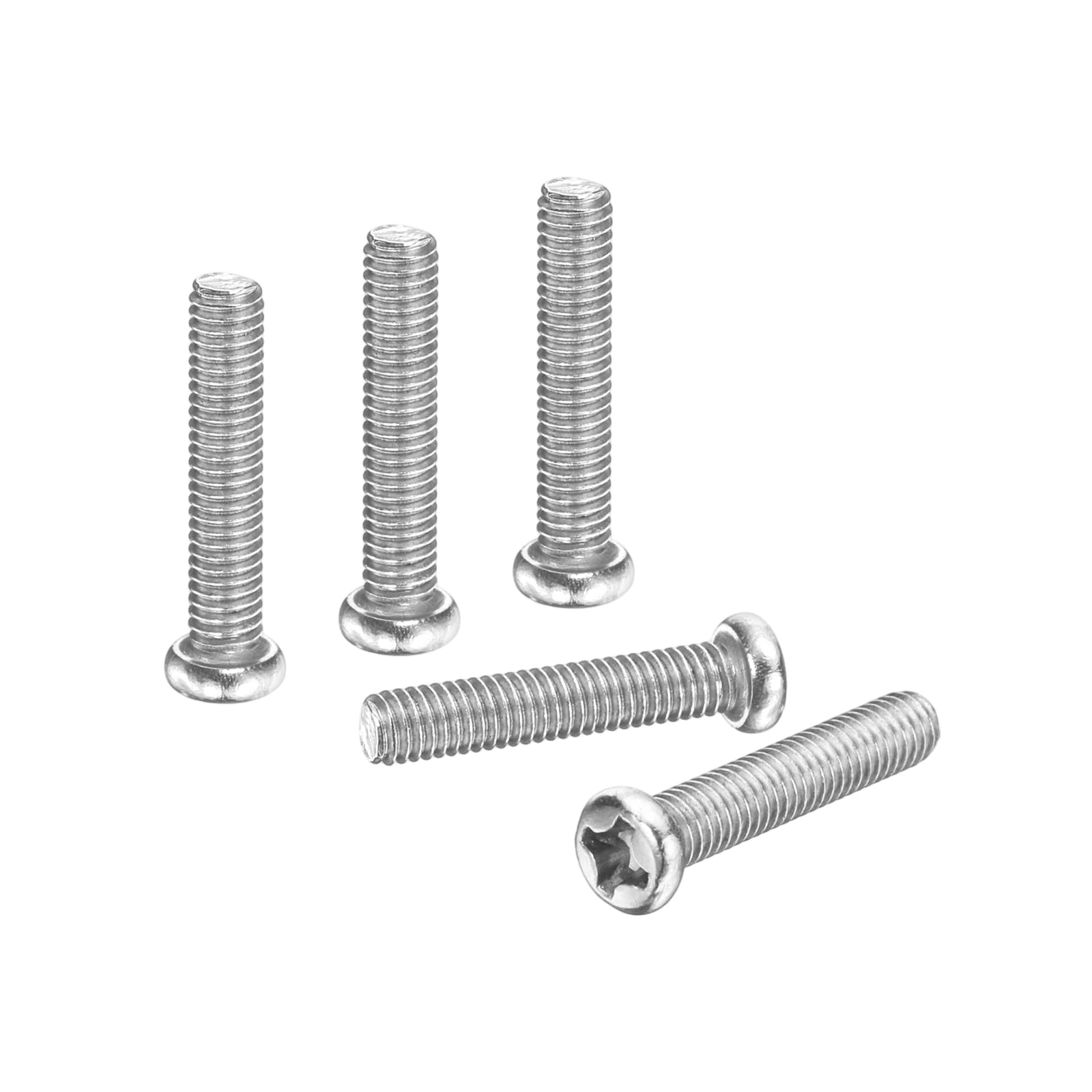 PATIKIL 50 Pcs Pan Head Machine Screws, M3.5 x 18mm (0.6mm Pitch) Phillips Drive Metric 304 Stainless Steel Full Thread Round Head Small Screws Bolts for Cabinet Drawer Furniture Repairs