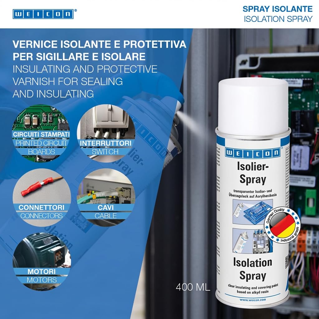 WEICON Spray Isolante 400 ml, lacca isolante a base di resina acrilica