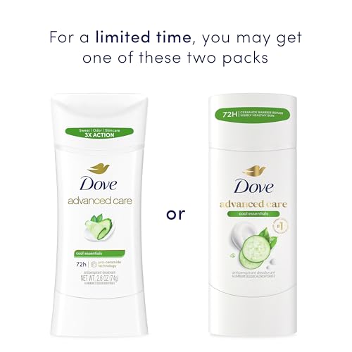 Image of Dove Advanced Care Antiperspirant Deodorant for Women Cool Essentials 72 Hour Sweat & Odor Protection 2.6 oz