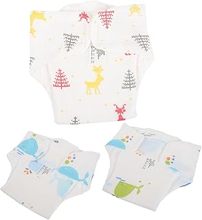 KALLORY 3 Pçs Fraldas De Bolso Fraldas Recém-Nascidas Fraldas Recém-Nascidas Para Fraldas Respiráveis Fraldas De Pano Para Crianças Fraldas De Pano Reutilizáveis Pequenas Fraldas