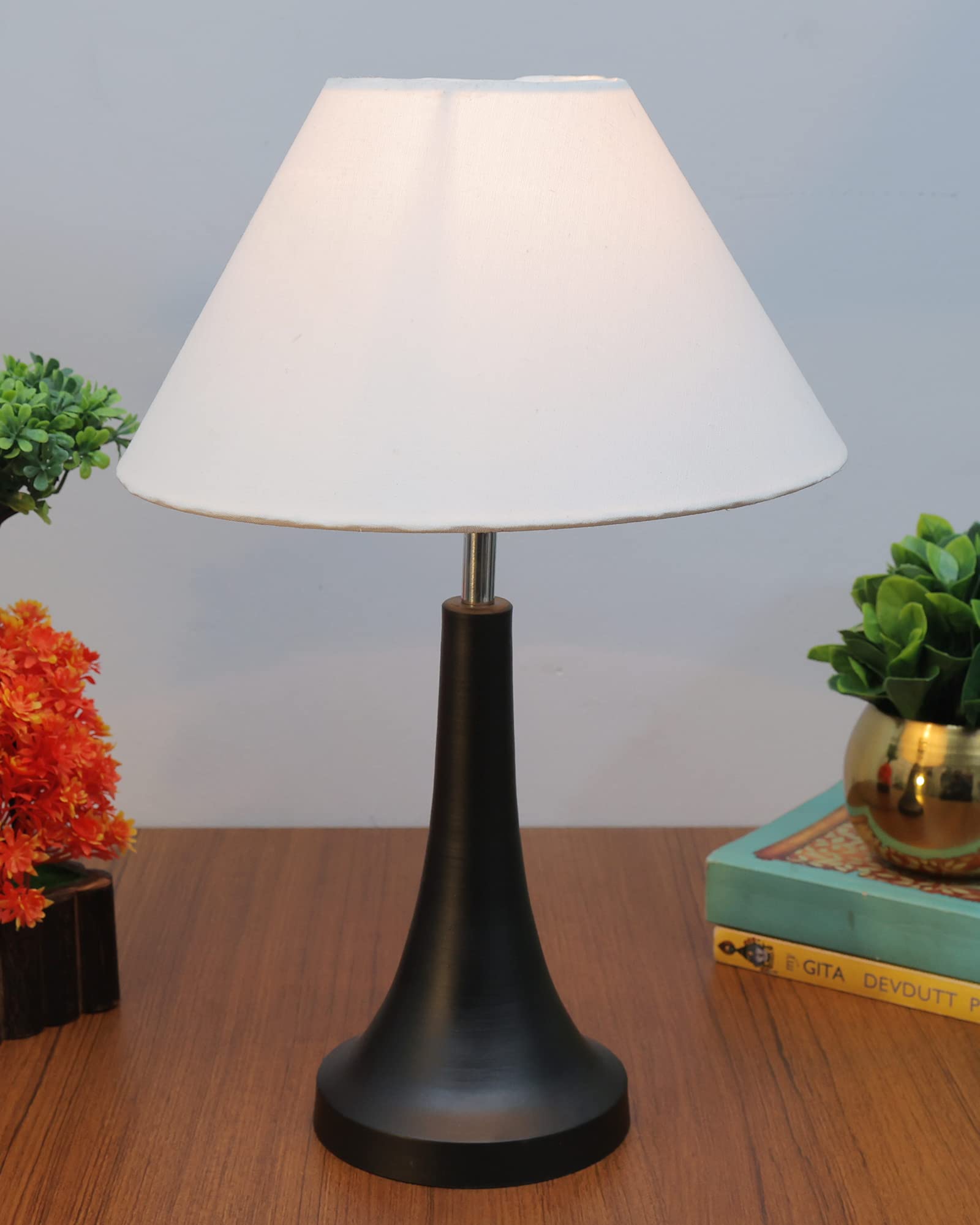 Homesake ® Black Metal Urn Table Lamp with Cone Fabric Shade, E- 27 Holder, (White) (B0BWT99QPP) Amazon Price History, Amazon Price Tracker