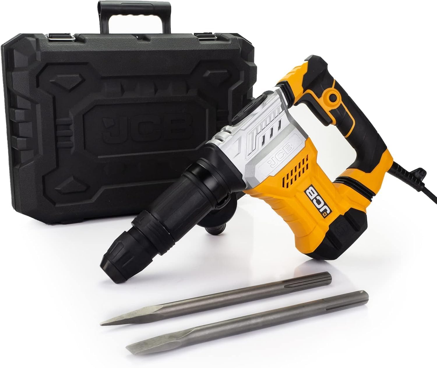 JCB 1300w 15J SDS Max Demolition Hammer and Chisel with Anti-Vibration Handle & 3m Power Cable