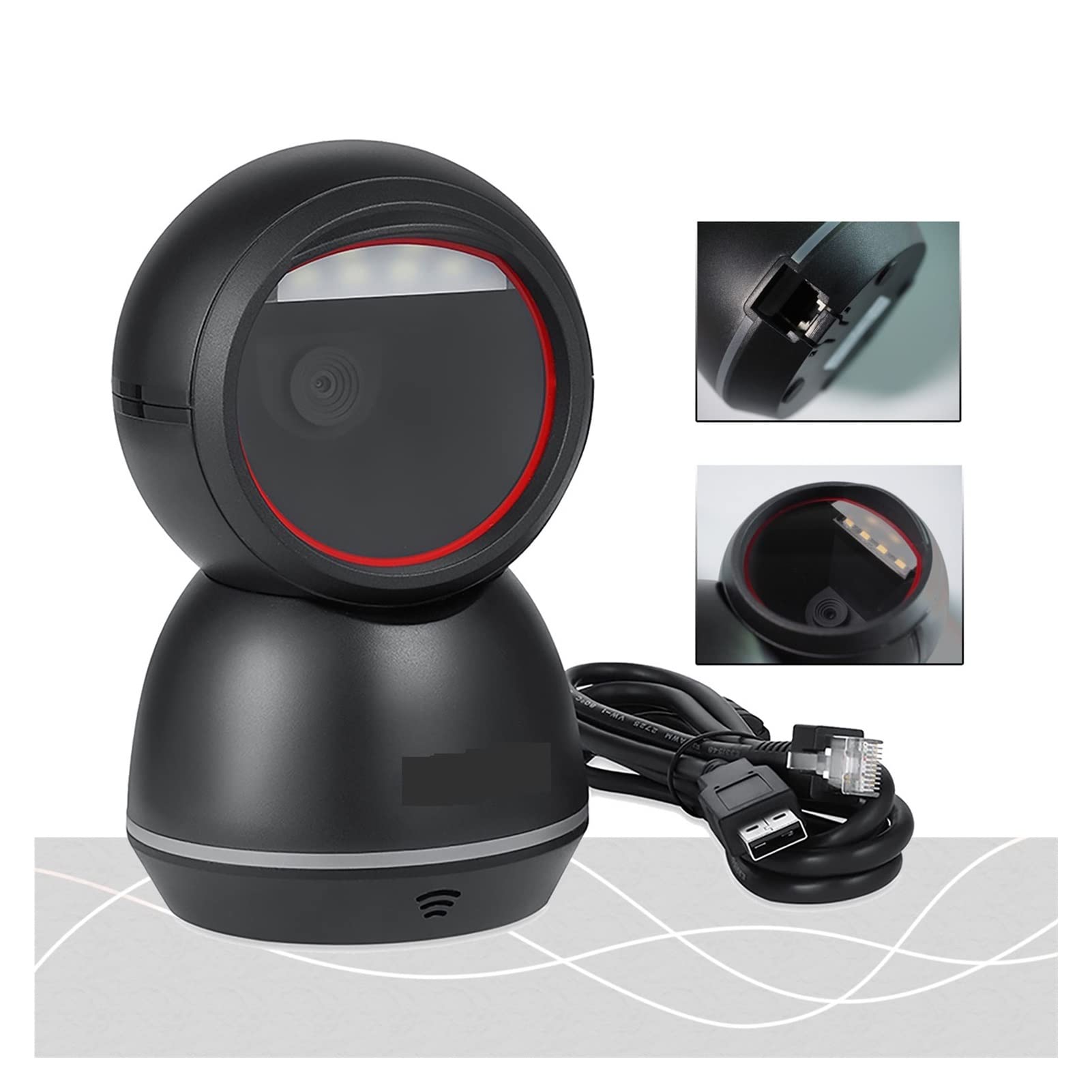 Skaner kodów kreskowych skaner kodów kreskowych 2D skaner o wysokiej wydajności 1D 2D czytnik kodów QR stacjonarny USB wielokierunkowy skaner kodów kreskowych (kolor: Nero)