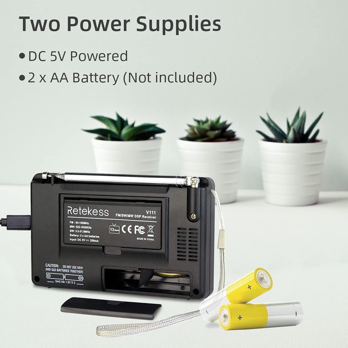 Retekess V111 Portable Shortwave Radios, Digital Radio AM FM with