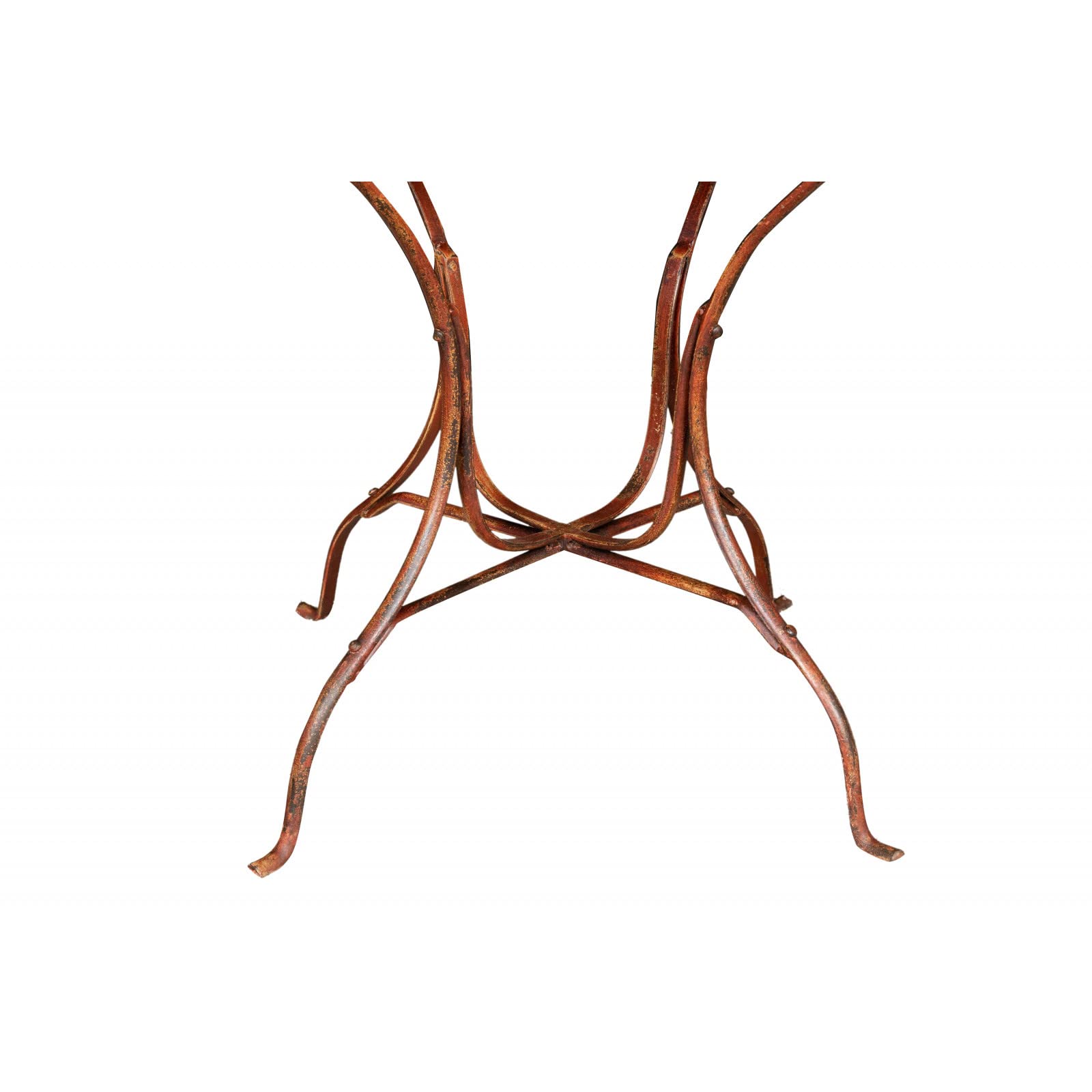 Biscottini Tavolo in ferro battuto da esterno 70x70x70 cm | Tavolo ferro battuto giardino anticato | Mobili da giardino in ferro | Tavolo da esterno