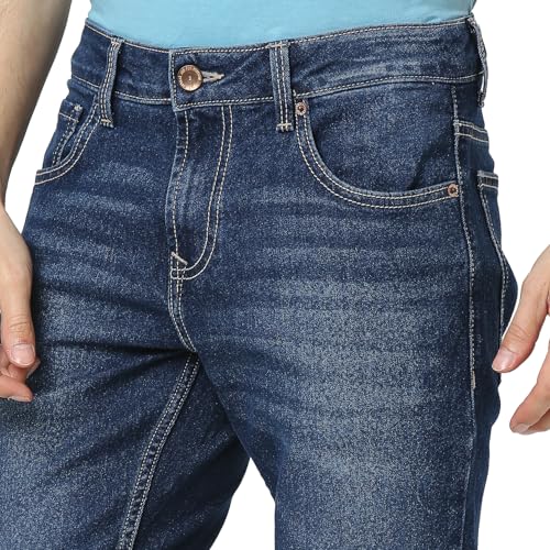 Image of Spykar Men's Kano Slim Fit Mid-Rise Jeans (Ankle Length)