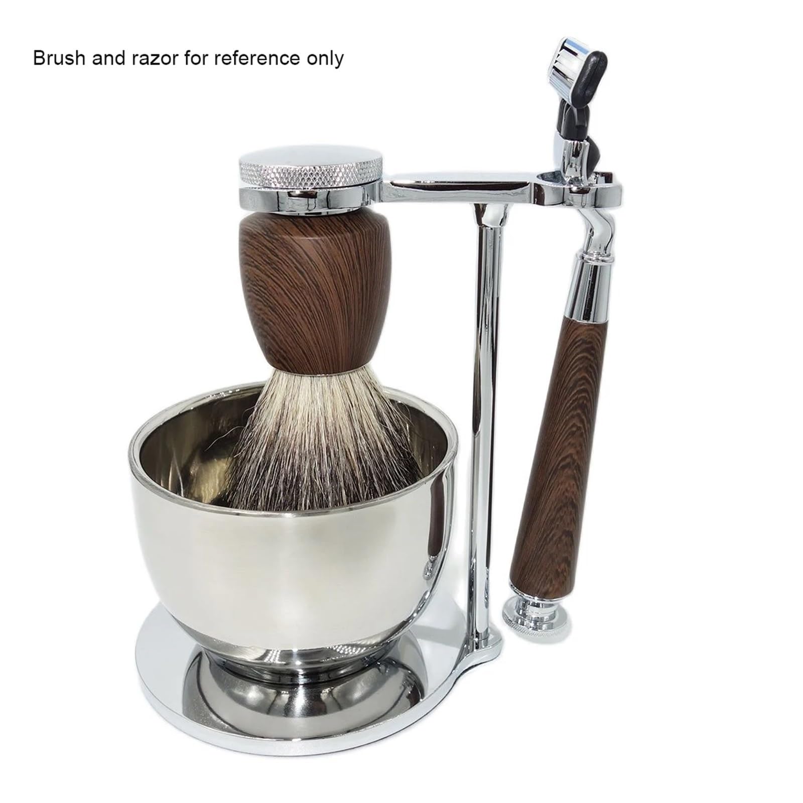 Soporte de afeitado Compatible con maquinilla afeitar Manual y cepillo limpieza tazón taza jabón barba