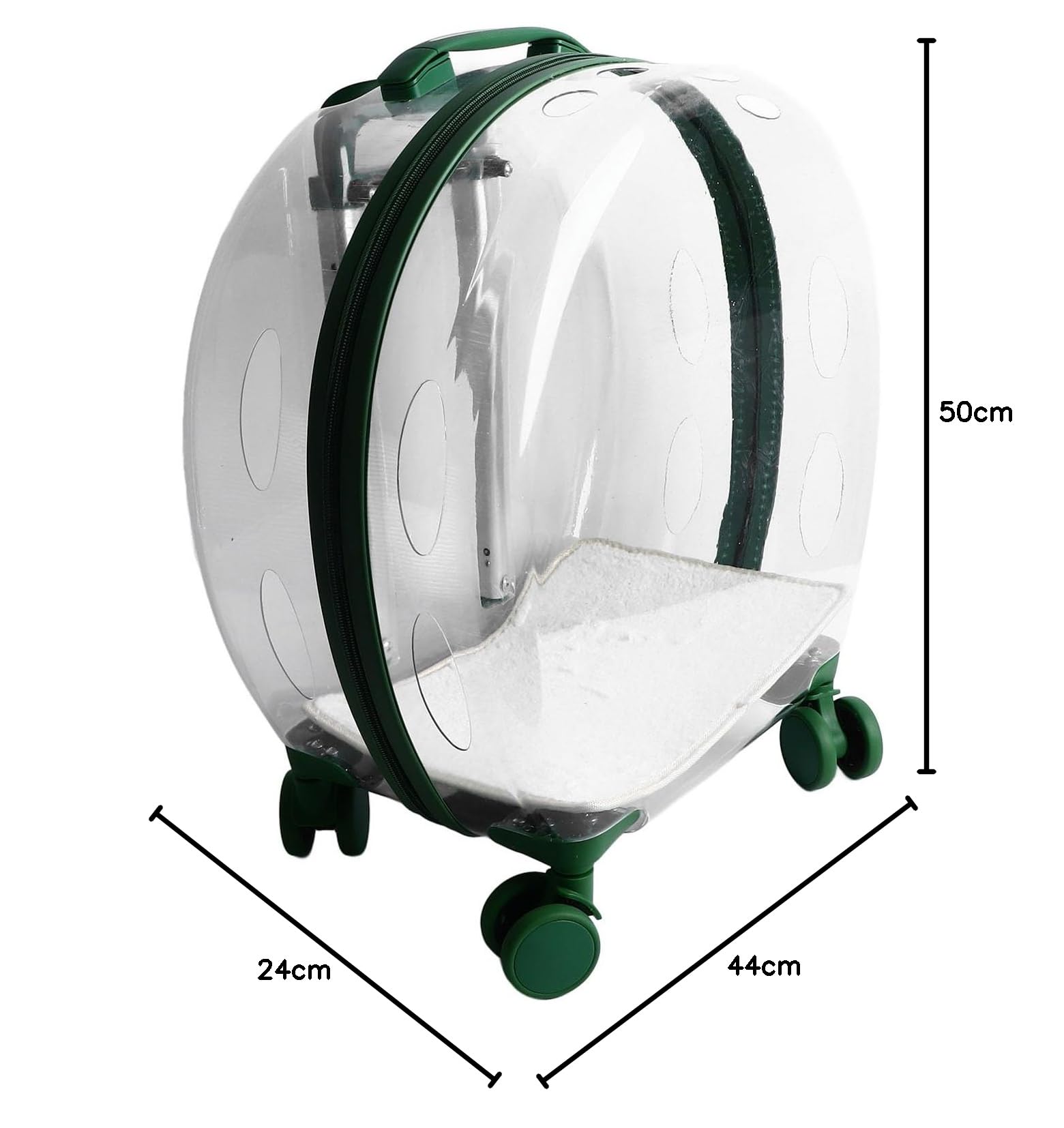Transportín con Ruedas para Mascotas con Orificios de Ventilación, Ruedas Giratorias Silenciosas de 360 ​​Grados, Maleta para Mascotas Hecha de Excelente Material de PC para