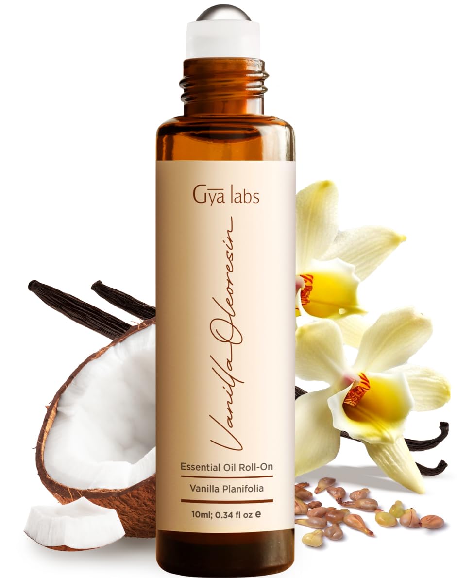 Gya Labs Vanille Oleoresin Roll-On – 10 ml – Reisegröße Roller für Haut, Aromatherapie, Camping & unterwegs