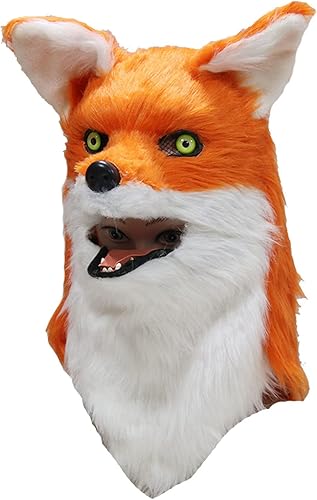 Miniatura 2 de Máscara de lobo de Halloween con boca movible, máscara de hombre lobo con mandíbula móvil para fiesta de Halloween, cosplay, disfraz (B)